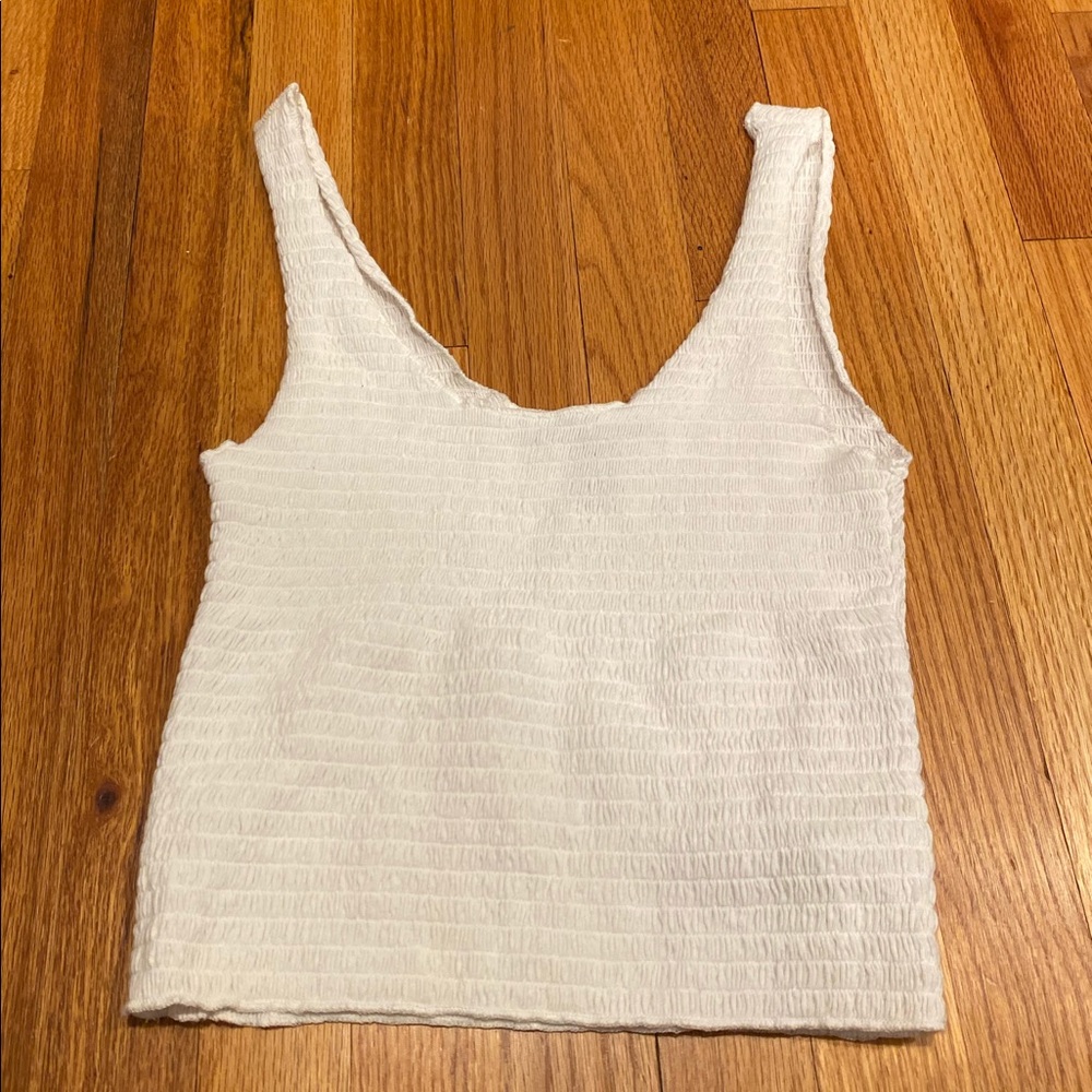 White Bunched Crop Top